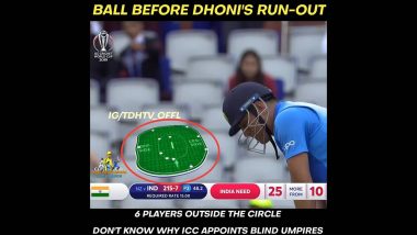 Fact-Check: Was MS Dhoni Run-Out in ICC CWC 2019 Semi-Final Against New Zealand Really A Result of Fielding Violation By Kiwis During Powerplay?