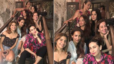 Malaika Arora Shares Pics From Her All-Girls Party But Why Are Karisma Kapoor and Amrita Arora Twinning in the Exact Same Print??