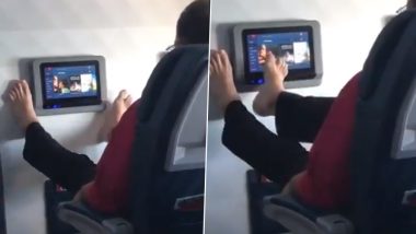 Passenger Uses His Bare Feet to Operate In-flight Entertainment Screen, Viral Video Disgusts Twitterati