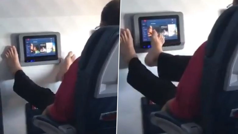 Flight Passenger Operates Screen With Bare Feet, Video Goes Viral 