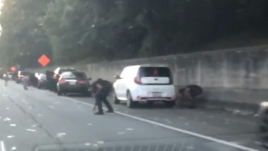 Door of Truck Carrying Cash Worth $175,000 Opens on Atlanta Highway, People Rush to Collect Money (Watch Video)