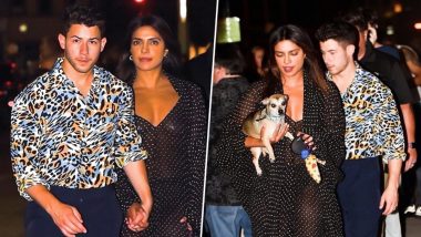 Priyanka Chopra Jonas’ See-Through Black Maxi Dress Take Away Netizens’ Attention from Nick Jonas and Her Pooch Diana! View Pics