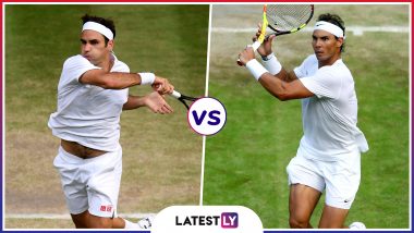 Sandet Rationel Blive kold Roger Federer vs Rafael Nadal, Wimbledon 2019 Semi-Final Match Highlights: Roger  Federer Beats Rafael Nadal 7-6(7-3), 1-6, 6-3, 6-4, Will Face Novak Djokovic  in the Final For 9th Wimbledon Trophy | 🎾 LatestLY