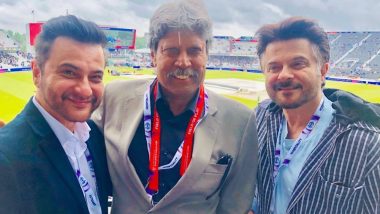 Anil Kapoor and Sanjay Kapoor Turn Into Fanboys as They Pose With Kapil Dev at India Vs New Zealand Semi-Final - View Pics