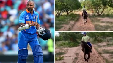 Riding Through the Winds! Shikhar Dhawan Enjoys Horse Riding After Recovering From Thumb Injury (Watch Video)