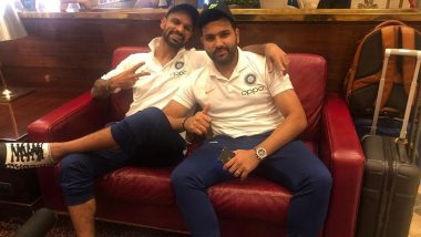 Shikhar Dhawan Happy To Be Back With 'Partner' Rohit Sharma! Team India Openers Pose For a Cute Pic Ahead of West Indies 2019 Tour