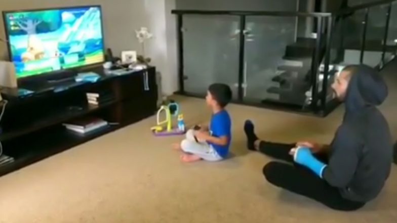Shikhar Dhawan Enjoys Quality Time With Son Zoravar Playing Video Game (Watch Video)