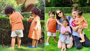 Taimur Ali Khan and Inaaya Naumi Kemmu's London Diaries: See the Two Munchkins Water Plants in Adorable Colour Coordinated Outfits in these Latest Pictures