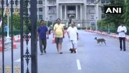 Karnataka Trust Vote Today: BJP Legislators on Overnight 'Dharna' at Vidhana Soudha, Out on Morning Walk; Watch Video