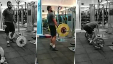 Virat Kohli Shares a Video of Him Doing Powerlifting Exercises With the Caption ‘Hard Work Has No Substitute’ (Watch Video)