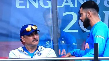 Virat Kohli Argues With Coach Ravi Shastri After Rishabh Pant’s Dismissal During IND vs NZ, CWC 2019 Semi-Final; (Watch Video)