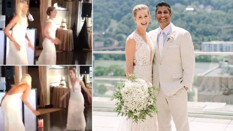 Alison dances to Bollywood number 'Nachde Ne Saare,' on her wedding with Stephen Amritraj. 