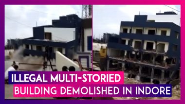 Indore: Municipal Corporation Demolishes Illegal Building by Controlled Explosion