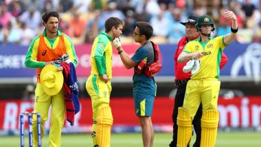 Alex Carey Hit on Chin by Jofra Archer, Wicket-Keeper Batsman Bleeds But Continues to Bat During AUS vs ENG CWC 2019 Semi-Final 2 (Watch Video)