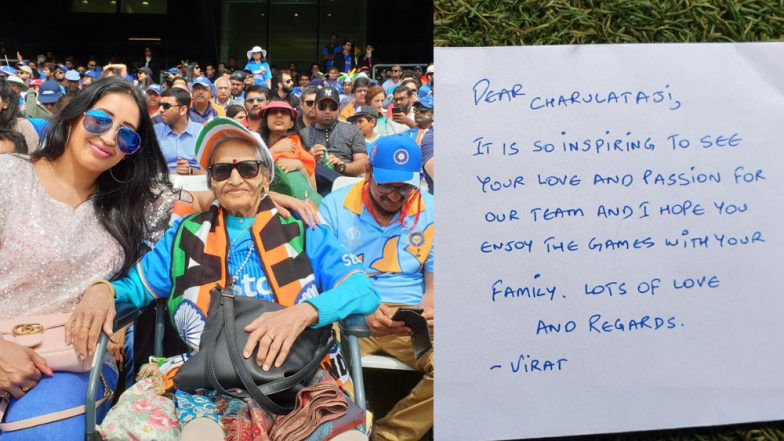 Charulata Patel, 87-Year-Old Fan, Attends India vs Sri Lanka CWC 2019 Match Thanks to Virat Kohli (See Pic)