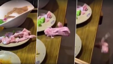 Zombie Chicken! Viral Video of a Raw Piece of Poultry Meat ‘Escaping’ Out of a Plate Will Freak the BEJESUS Out of You (Watch Now)