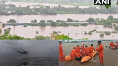 Mahalaxmi Express Rescue Operation: Train Stuck Between Badlapur and Vangani from 15 Hrs, IAF Choppers and NDRF Conduct Rescue Operations