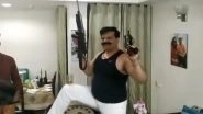Viral Video: BJP MLA Pranav Singh Champion Brandishes Guns as he Dances to Bollywood Songs to Celebrate Homecoming After Leg Operation