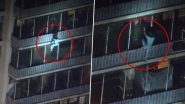 Man Climbs 19-Storey Building to Escape Fire in West Philadelphia Apartment! Watch Shocking Viral Video
