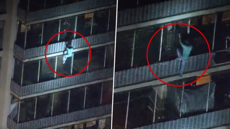 Viral News To Escape The Fire At His Apartment This Man Climbed Down   Man Escaping Fire 781x441 