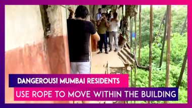 Mumbai: Residents Use Rope to Move Within Four-Storey Dilapidated Building