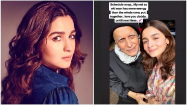 Sadak 2: It’s a Schedule Wrap for Alia Bhatt, Actress Posts This Cute Selfie with Mahesh Bhatt (View Pic)