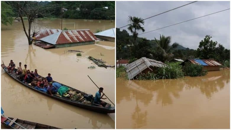 Mizoram Rains: Heavy Rainfall Cripples Normal Life, Nearly 300 Houses Vacated After Flood-Like Situations in Tlabung Town Mizoram Rains: Heavy Rainfall Cripples Normal Life, Nearly 300 Houses Vacated After Flood-Like Situations in Tlabung Town