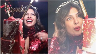 Priyanka Chopra Pairs Sindoor with a Red-Sequin Birthday Dress and We Can Hear ‘Desi Girl’ Playing in Our Ears (See Pics)