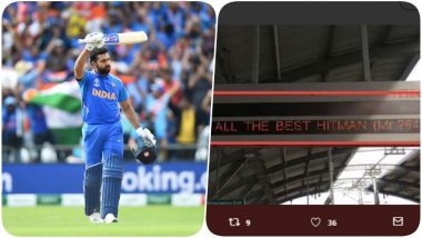 Hyderabad Metro Station Screen Flashes Good Wishes to Rohit Sharma for India vs New Zealand, CWC 2019 Semi-Final Match