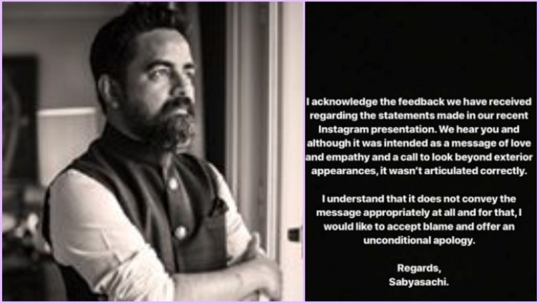 Sabyasachi Mukherjee Apologises for Calling Overdressed Women ‘Bleeding Inside’ After His Viral Instagram Post Created Uproar Online