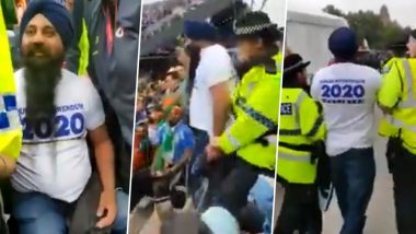 India vs New Zealand, CWC19 Semi Final Match: Pro-Khalistan Sikh Protesters Shouting Anti-India Slogans Evicted From Old Trafford Stadium; Watch Video