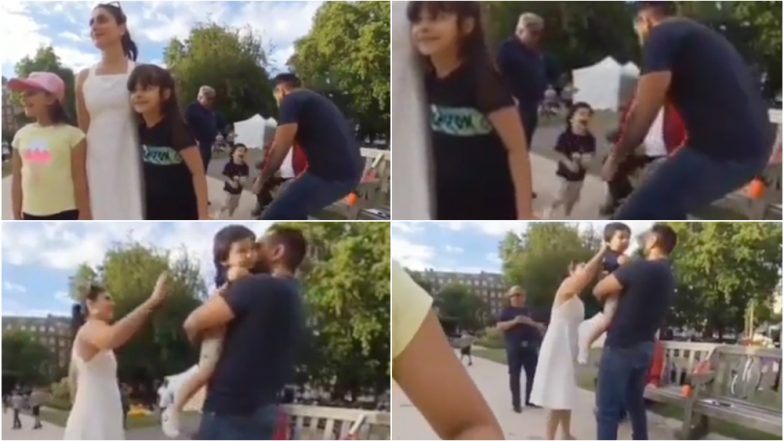 Kareena Kapoor Khan Obliges Fans With Pictures While Taimur Ali Khan and Saif Ali Khan Play Like Nobody's Watching! (Watch Video)