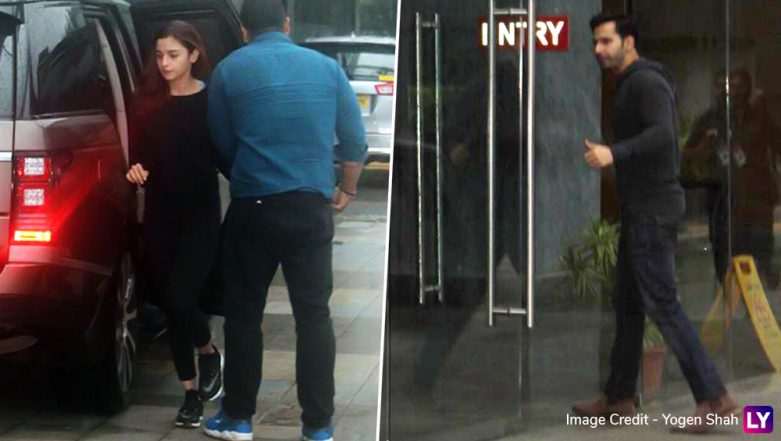 Alia Bhatt and Ranbir Kapoor spotted at Dharma office twinning in