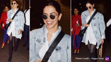 Deepika Padukone's Latest Airport Look is Sure to Leave You Spellbound, the Actress Stuns With Her Denim Jacket and Dazzling Smile - View Pics!