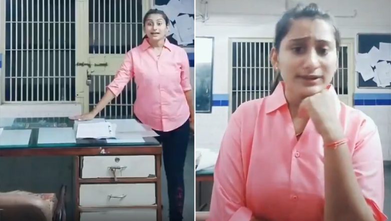 Gujarat Lady Cop Makes Tiktok Video Inside Police Station Seen Dancing Near Lockup Suspended 6486