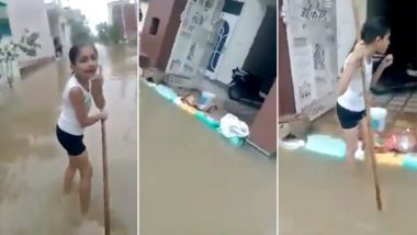 Haryana School Girl ‘Reporting’ on Floods and Water Logging Is Winning Hearts on Twitter, Watch Viral Video