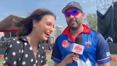 Yuvraj Singh Hilariously Trolls Ben Cutting During an Interview with Fiancée Erin Holland After Toronto Nationals vs Edmonton Royals, Global T20 Canada 2019 (Watch Video)