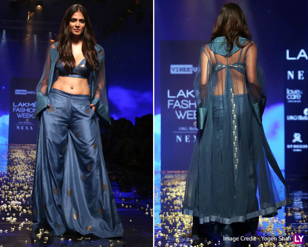 Malavika Mohanan walks the ramp for VineetRahul at LFW.
