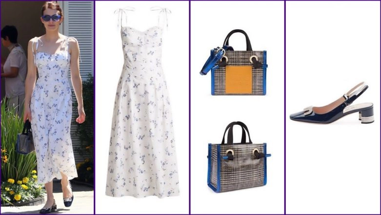 Emma Roberts Rebecca Taylor Floral Cotton Midi Dress