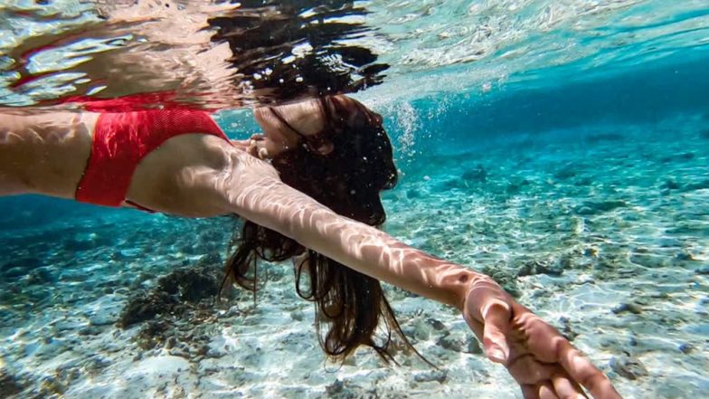 Bikini-Clad Erica Fernandes Turns Into a Beautiful Mermaid as She Enjoys the Exotic Beaches of Maldives – View Pics
