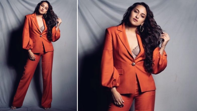 Yo or Hell No! Sonakshi Sinha Picks a Rust Colour Pantsuit by Osman Yousefzada