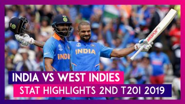 India vs West Indies Stat Highlights 2nd T20I 2019: IND Register 22-Run Win by DLS to Win Series