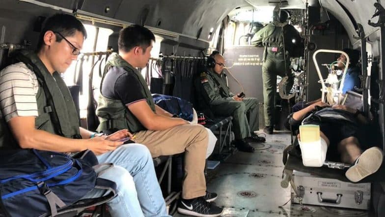 Indian Navy Evacuates Injured Japanese Sailor On-Board Warship ‘JMSDF Sazanami’ 235 Km off Mumbai Coast Indian Navy Evacuates Injured Japanese Sailor On-Board Warship ‘JMSDF Sazanami’ 235 Km off Mumbai Coast