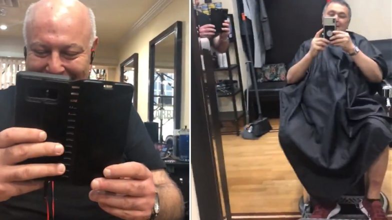 Rishi Kapoor Goes for a Haircut at a Salon in New York and Ends Up Getting This Surprise from His Russian Fan (Watch Video)
