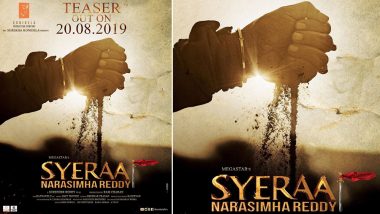 Sye Raa Narasimha Reddy New Poster: Ram Charan Starts the Countdown for the Teaser Release of Chiranjeevi's Next Multi-Starrer (View Pic)