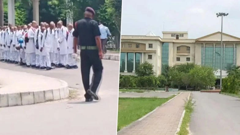 Ragging in UP Medical College: Nearly 150 First-Year MBBS Students Forced to Shave Heads, Salute Seniors As Mark of Respect; Watch Video