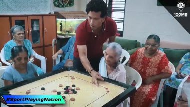 Sachin Tendulkar Celebrates National Sports Day at Old Age Home in Mumbai (Watch Video)