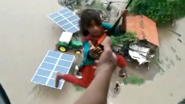 Gujarat Flood Situation Remains Grim, IAF Rescues Girl in Flood Affected Jamnagar; Watch Video