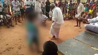 Andhra Pradesh Horror: Minor Girl Thrashed by Village Elder For Eloping With Cousin, Graphic Video Warning