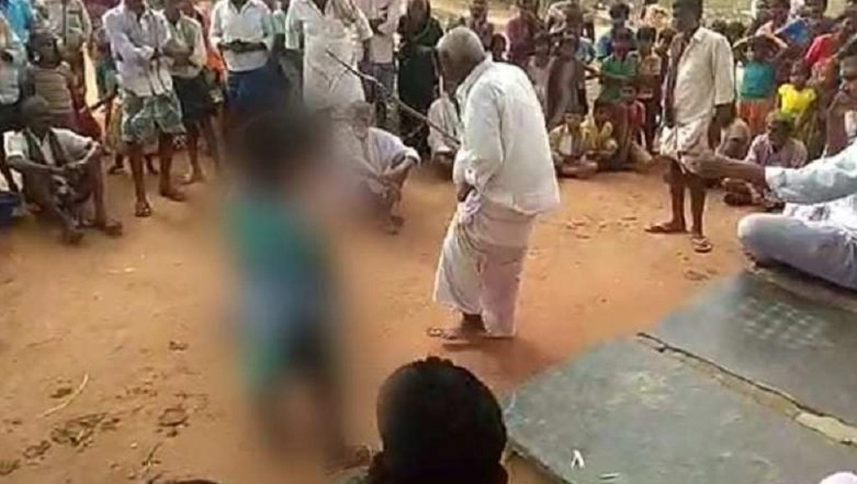 Andhra Girl Thrashed by Village Elder For Eloping With Cousin, Graphic Video Warning